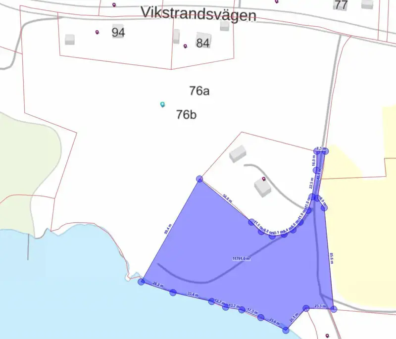 Terrain loisirs ~2,49 ha, rive sud Vikstrandsviken (~110 m), permis 2025 — Tenhola / Raasepori — 17