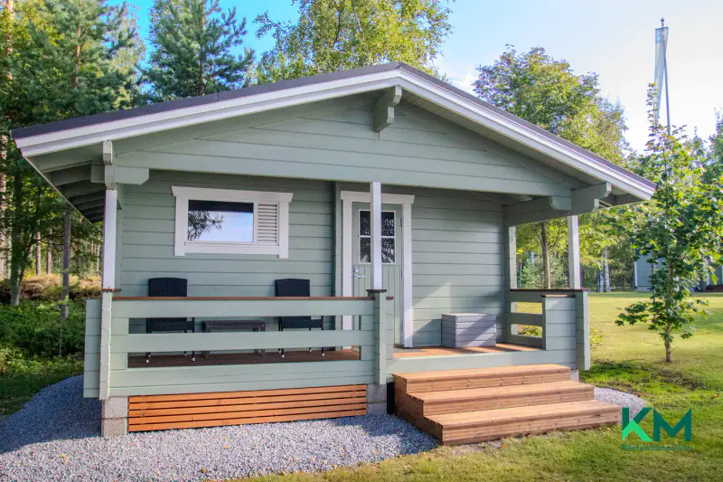 Maison neuve 2024 (~68 m²) + rantasauna, ~500 m rive Saimaa/Haukivesi, 3,8 ha — Vaahersalo / Rantasalmi — 14