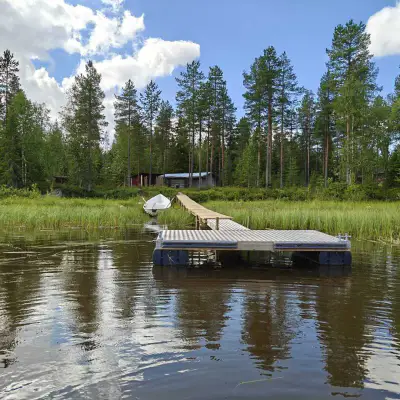 Mökki ~24 m² en rondins, rive lacustre, 19 900 m² — Kuha / Ranua — 1
