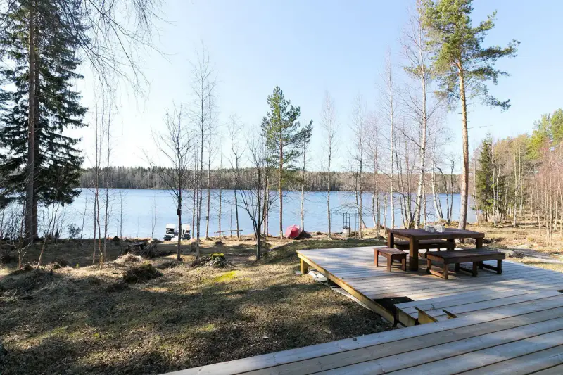 Mökki ~36 m² (2006) + sauna à bois, 4 761 m² et ~80 m de rive privée sur l’Armisvesi — Myhinpää / Rautalampi — 18