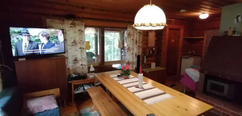Mökki en rondins ~65 m² (1973) + sauna à bois, 4 350 m² et 90 m de rive privée sur l’Isojärvi, au bout de la route — Jäminkipohja / Ruovesi — 14