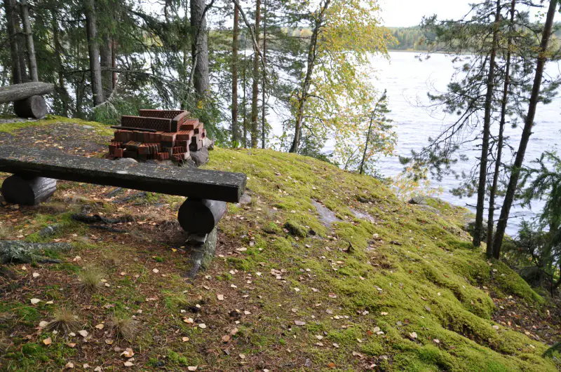 Mökki en rondins ~65 m² (1973) + sauna à bois, 4 350 m² et 90 m de rive privée sur l’Isojärvi, au bout de la route — Jäminkipohja / Ruovesi — 7