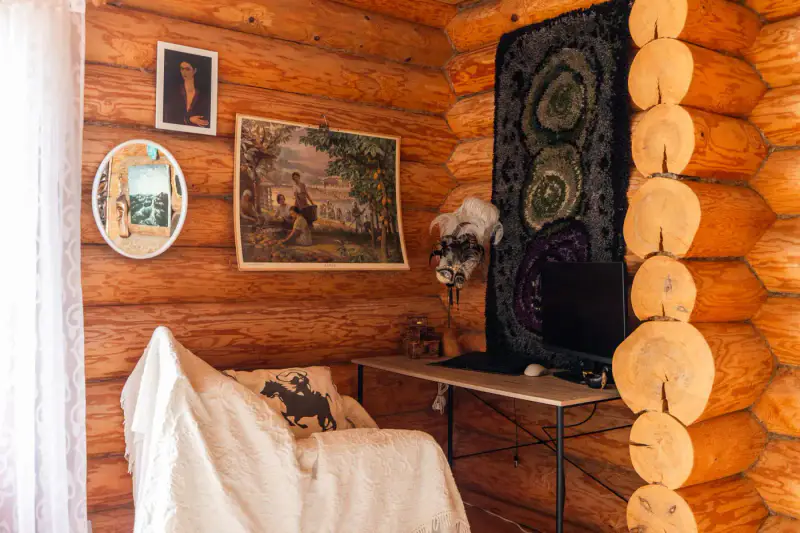 Chalet en rondins de 2002 meublé, 109 m de rive privée sur le Leusjärvi, 9 700 m² — Hautajärvi, Salla — 12