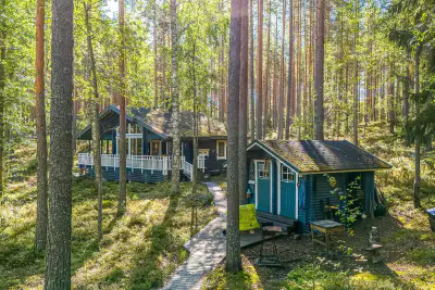 Hirsi 2013 + sauna 2013, île Suomensalo, rive Kuolimo, 4 400 m² — Savitaipale — 1