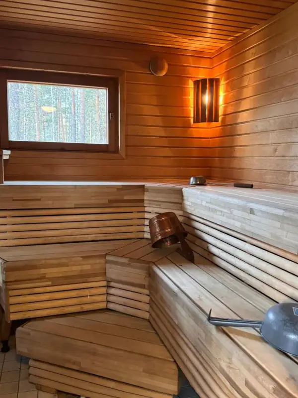 Villa en rondins habitable l’hiver (2006, 46 m²) + sauna et aitta, 82 m de rive sable, 6 670 m² — Savonranta / Savonlinna — 15