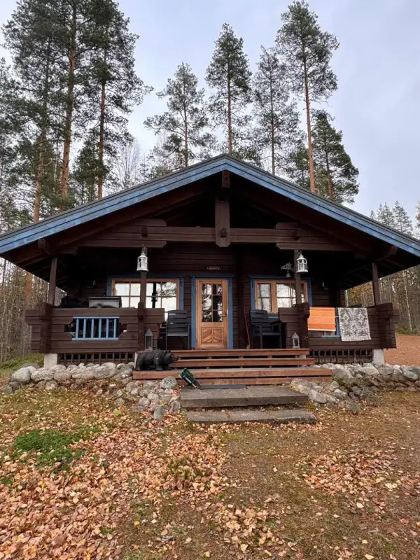 Villa en rondins habitable l’hiver (2006, 46 m²) + sauna et aitta, 82 m de rive sable, 6 670 m² — Savonranta / Savonlinna — 2