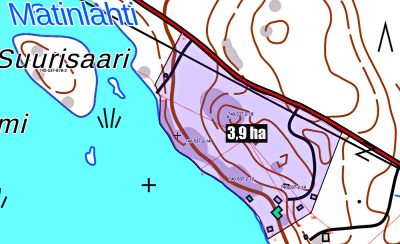 Ensemble Saimaa ~3,9 ha + plage sable, mökki 88 m² (1981) — Pietolansaari / Savonlinna — 2