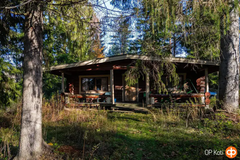 Chalet en rondins ronds (81 m²) à rénover, 4 620 m² et ~200 m de rive privée sur le Pieni-Sulkava — Siilinjärvi — 17