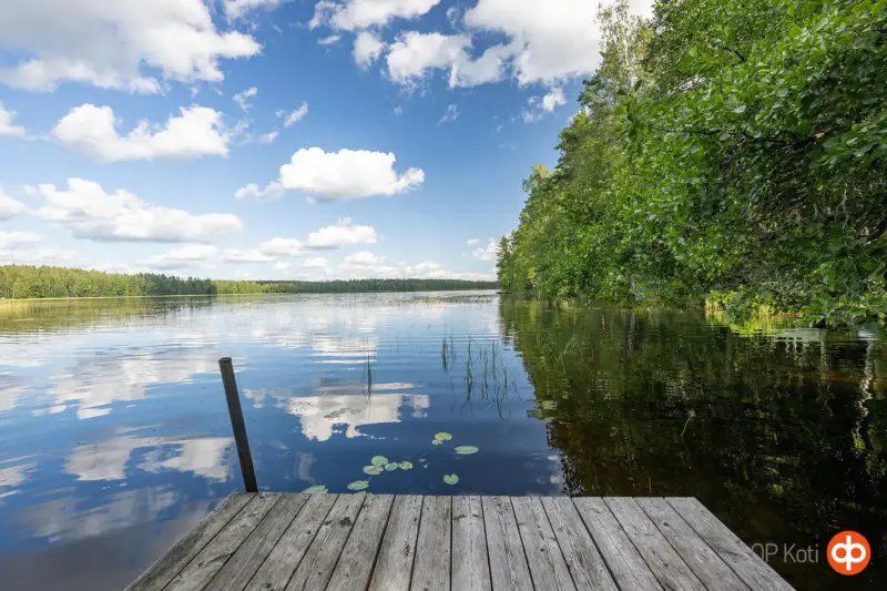 Chalet 2001 (52 m²) + sauna à fumée, deux propriétés de 2,87 ha avec rive privée sur le Siikjärvi — Somerniemi, Somero — 1