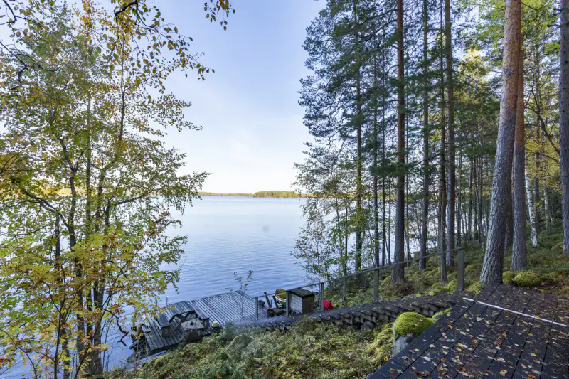 Cabane de pêche au bord du Päijänne : sauna de rive + cabane en rondins, ~1 ha et ~50 m de rive privée — Rapala / Sysmä — 2