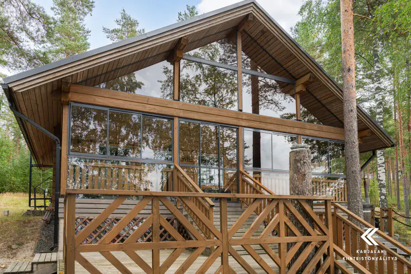 Hirsihuvila 60 m², plage sable Suur-Saimaa, 1,05 ha (2 lots) — Taipalsaari — 6