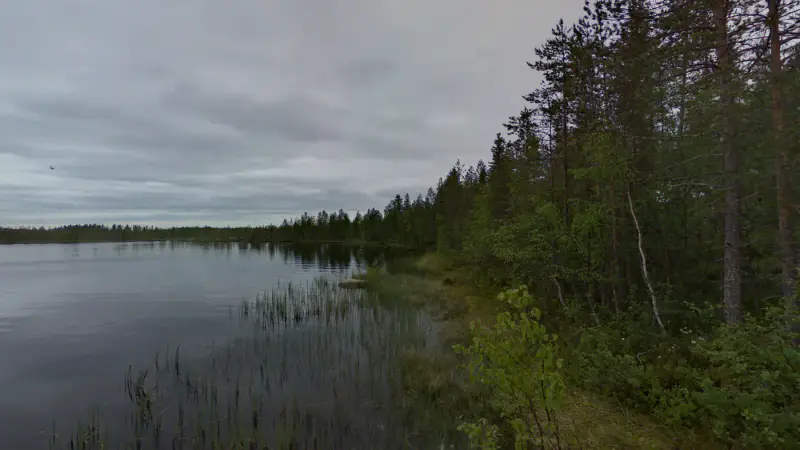 Terrain de loisirs constructible de 6 045 m², rive privée exposée sud-ouest sur le Jokijärvi — Murhiperä / Taivalkoski — 1