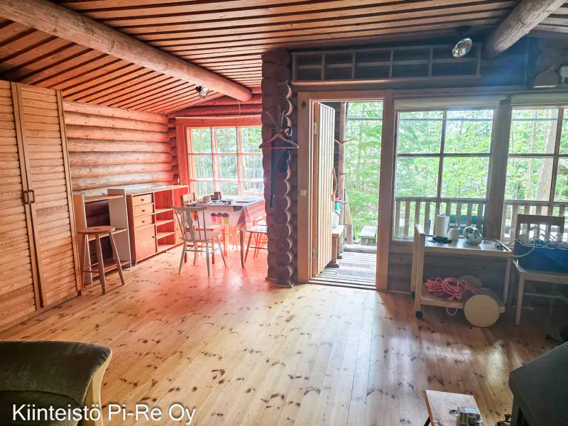 Chalet rondins ~38 m² + sauna de rive, lac Särkijärvi, 3 100 m² — Tammela — 12