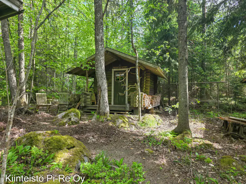 Chalet rondins ~38 m² + sauna de rive, lac Särkijärvi, 3 100 m² — Tammela — 13