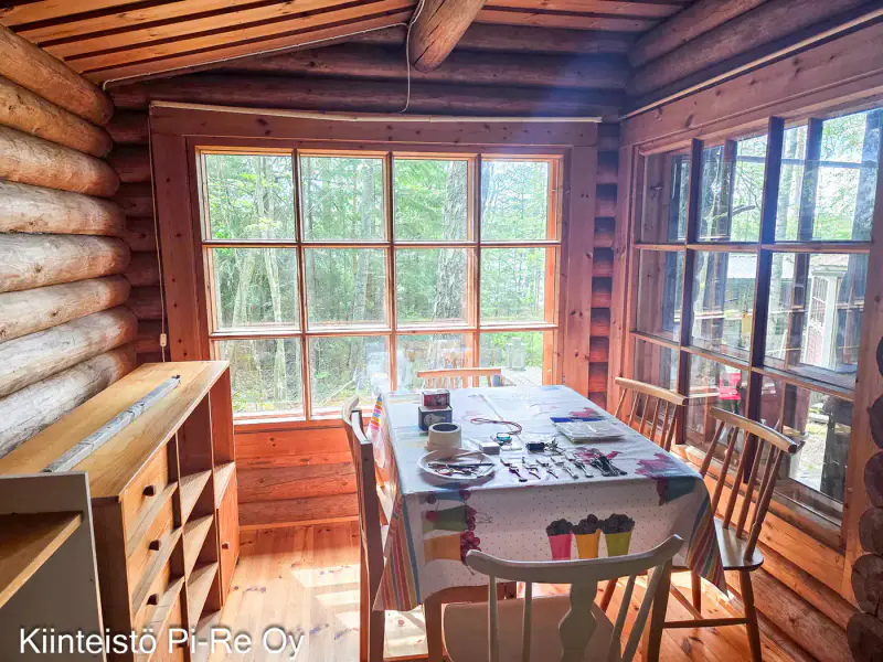 Chalet rondins ~38 m² + sauna de rive, lac Särkijärvi, 3 100 m² — Tammela — 9