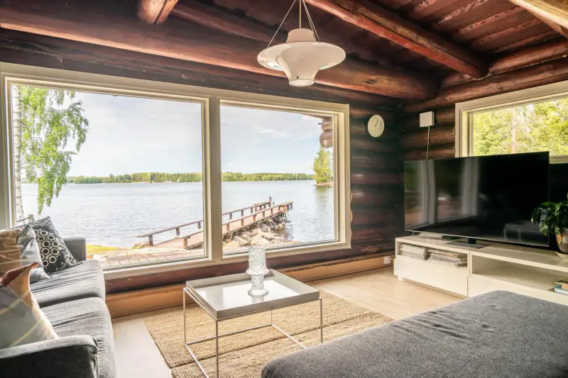 Mökki hirsi rénové 88 m², 55 m rive sable Liesjärvi, 2 416 m² — Tammela — 11