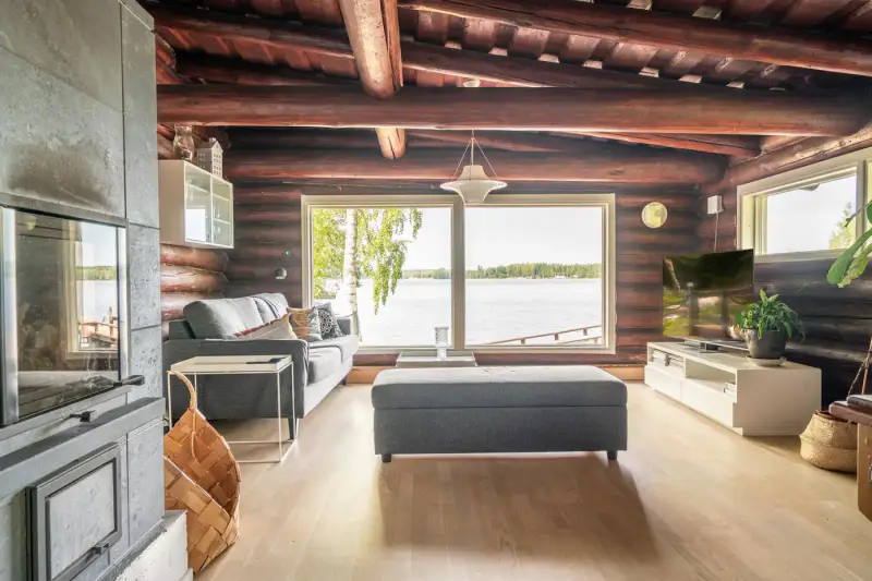 Mökki hirsi rénové 88 m², 55 m rive sable Liesjärvi, 2 416 m² — Tammela — 12