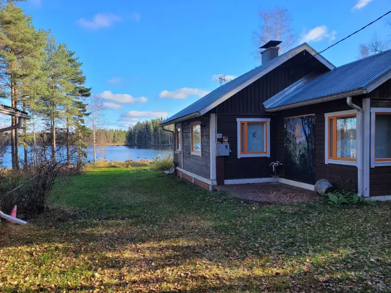 Maison/mökki ~96 m² (1985) + rantasauna récente, 6 880 m² et ~100 m de rive — Tallusjärvi / Tervo — 2