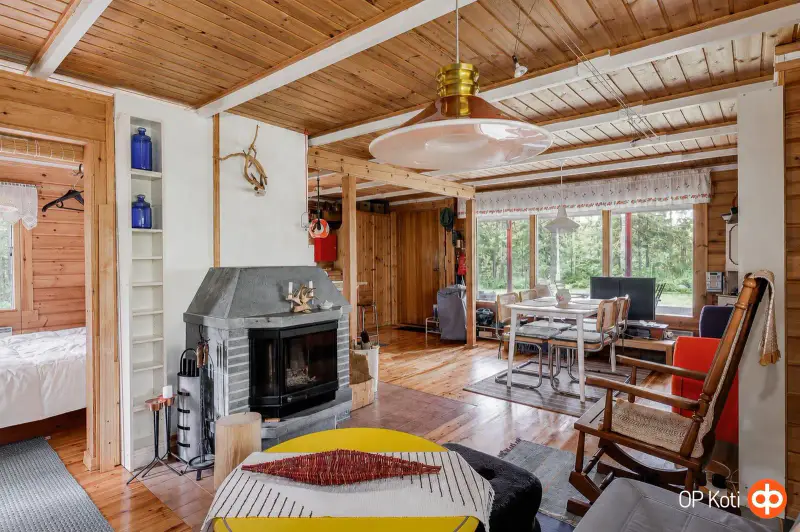 Chalet en rondins 1992, rive privée Utosjoki ~150 m, 2 600 m² — Piirovansaari, Utajärvi — 6