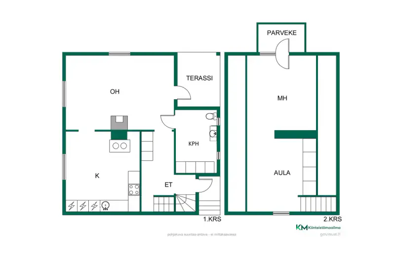 Ancienne maison du meunier ~63 m² (1940, rénovée) + sauna, 3 478 m², Myllyoja — Väärinmaja — 2