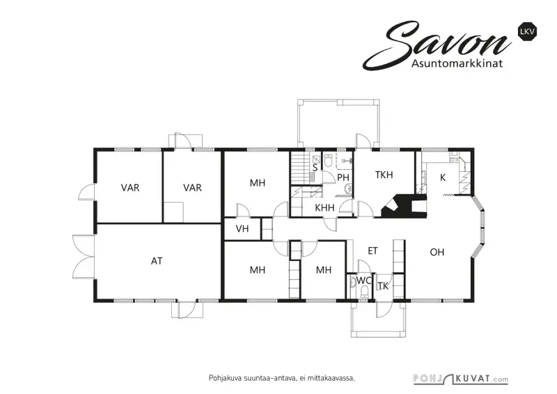 Maison Sasmo ~113 m² (1985) + sauna, 3 200 m², Komminselkä / Likolahti — Puurtila / Varkaus — 2