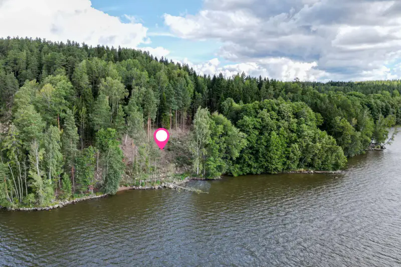 Terrain rive Hiidenvesi ~5 344 m² (~80 m), orientation sud — Irjala / Vihti — 3