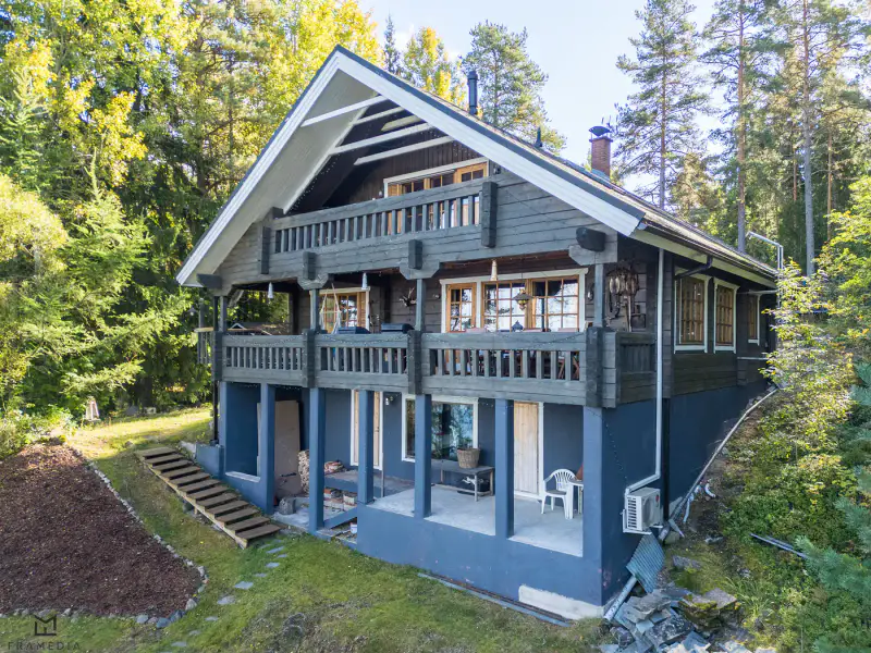 Maison bois ~121 m² (1992) + sauna, 3 470 m² (~45 m rive), Vankavesi — Kuru / Ylöjärvi — 4